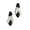 Waiwai Women's Black / White Black & White Drop Earrings With Swarovski Bead In Multi