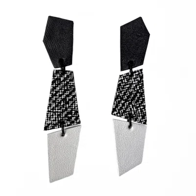 Waiwai Women's Black / White Monochrome Dangle Earrings In Multi
