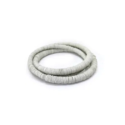 Waiwai Women's Continuous Coil Leather Choker White