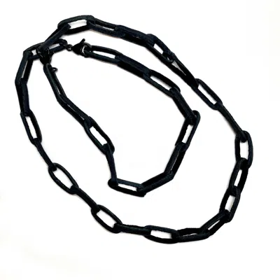 Waiwai Women's Multifunctional Leather Chain Necklace Black