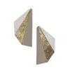 Waiwai Women's Neutrals / Gold Flutter Statement Leather Earrings In Gold