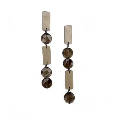 Waiwai Women's Neutrals Smoky Quartz Drop Earrings In Multi