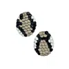 Waiwai Women's Neutrals Snake Pattern Leather Earrings