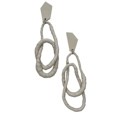 Waiwai Women's White Ivory Geo Flex Dangle Earrings