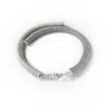 Waiwai Women's White Leather Choker With Clear Quartz Crystals In White