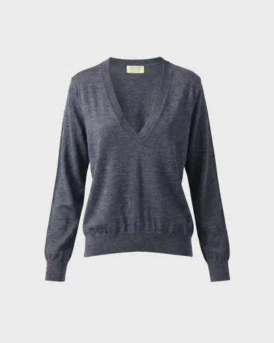 Wakakuu Icons Angler Merino Wool Sweater In Mörkgrå