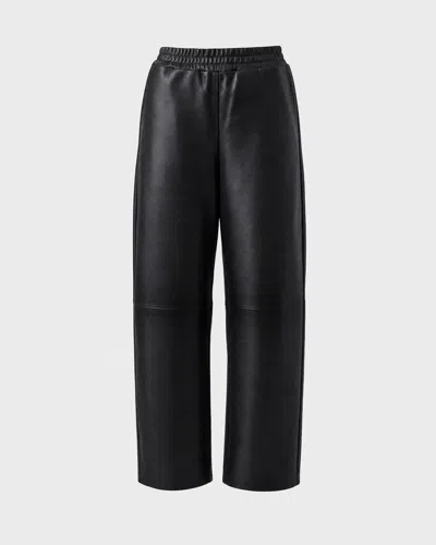 Wakakuu Icons Cropped Leather Trousers Svart In Black