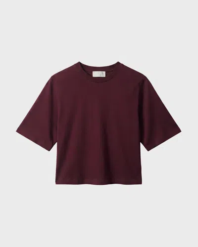 Wakakuu Icons Padded Shoulder T-shirt Burgundy