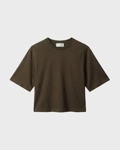 Wakakuu Icons Padded Shoulder T-shirt In Mörkgrön