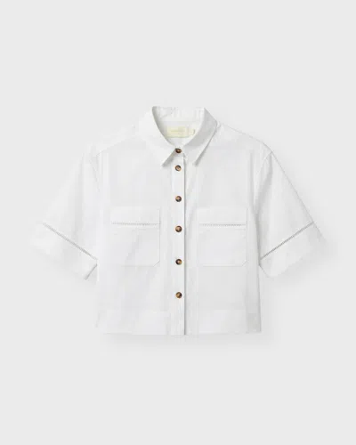 Wakakuu Icons Shirt Olive Top In White