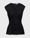 Wakakuu Icons Top Dover Pleated In Black