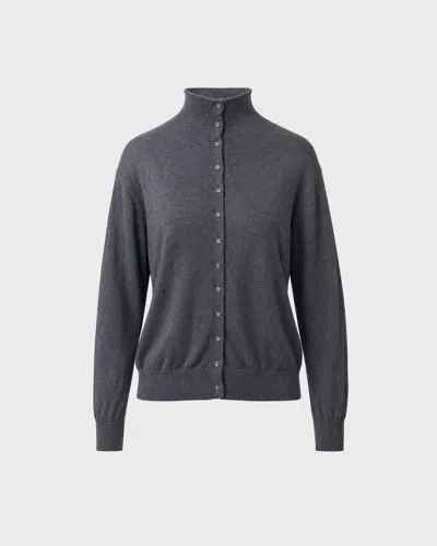 Wakakuu Icons Willa Merino Wool Cardigan In Mörkgrå