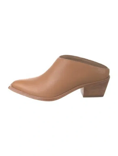 Pre-owned Wal & Pai Leather Mules In Brown