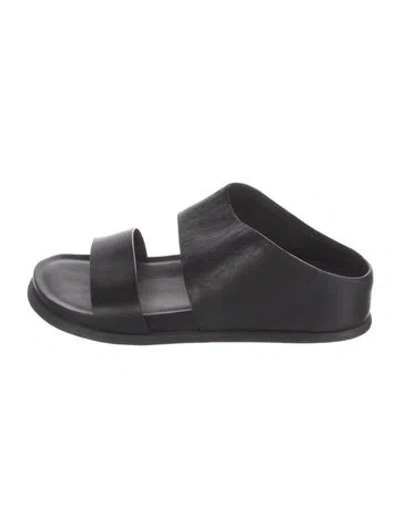 Pre-owned Wal & Pai Leather Slides In Black