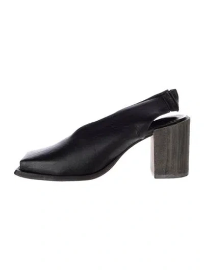 Pre-owned Wal & Pai Leather Slingback Pumps In Black