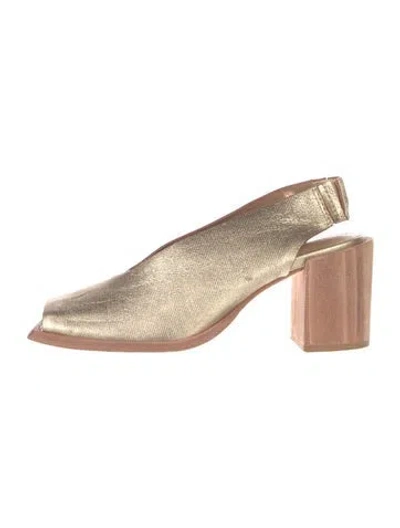 Pre-owned Wal & Pai Leather Slingback Pumps In Multi