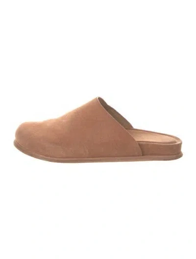Pre-owned Wal & Pai Suede Mules In Brown