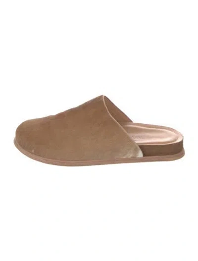 Pre-owned Wal & Pai Suede Mules In Brown