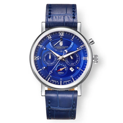 Waldhoff Multimatic Blue Dial Blue Leather Men's Watch 03b