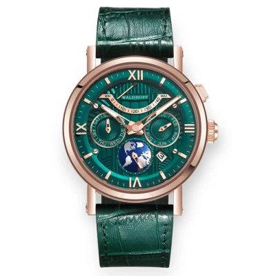 Waldhoff Multimatic Ii Automatic Green Dial Men's Watch  Multimatic Ii Emerald In Gold