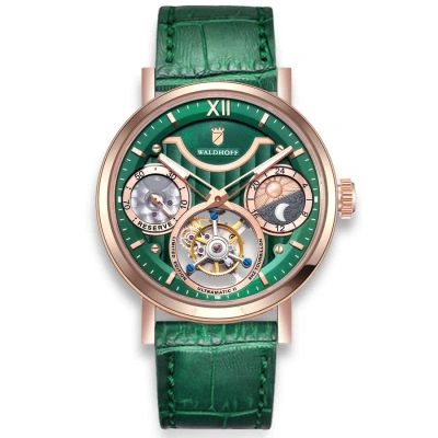 Waldhoff Ultramatic Ii Tourbillon Hand Wind Rose Gold Dial Men's Watch Ultramatic Ii Emerald In Multi