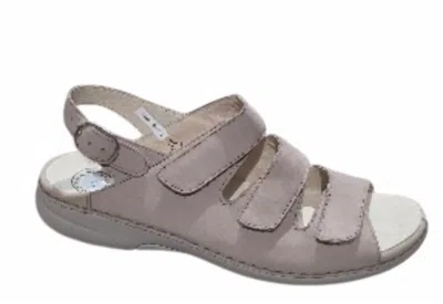 Waldläufer Women's Gunna Sandal In Beige Nubuck In Grey