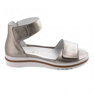 Waldläufer Women's Marigold Leather Sandal In Light Gold