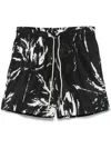 Wales Bonner Bermuda The Althea In Viscose Printed In Black