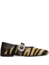Wales Bonner Ballerina Buckle Ballet Flats In Animalier Pony Skin In Brown