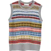 Wales Bonner 'astral' Knitted Vest In Multi Grey
