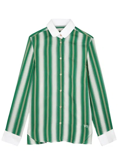 Wales Bonner Balance Striped Shirt In Green