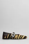 Wales Bonner Ballerina Buckle Ballet Flats In Animalier Pony Skin In Animalier