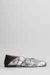 Wales Bonner Ballerina Buckle Ballet Flats In Silver Leather In Silver
