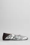 Wales Bonner Ballerina Buckle Ballet Flats In Silver Leather In Silver