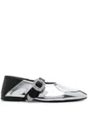 Wales Bonner Ballerina Buckle Ballet Flats In 052 Silver