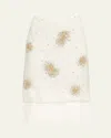 Wales Bonner Triumph Embellished Crepe Midi Skirt In Light Greenwhite