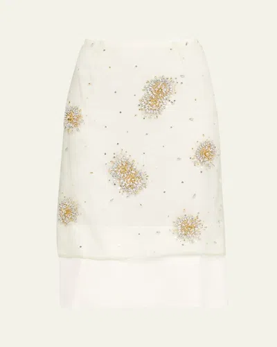 WALES BONNER BEADED ORGANZA TRIUMPH MIDI SKIRT