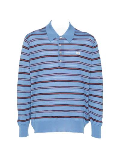 Wales Bonner Beam Polo Shirt In Blue