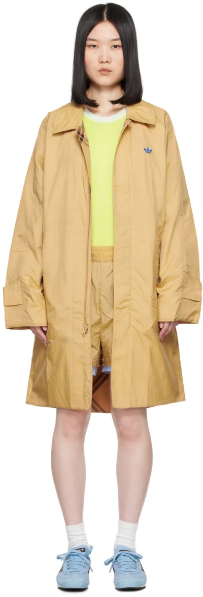 Wales Bonner Beige Adidas Originals Edition Embroidered Logo Reversible Coat In Biege/jaq