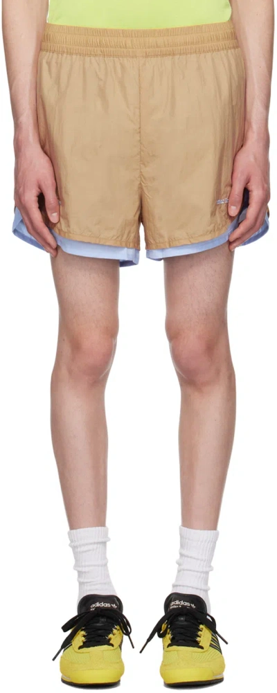 Wales Bonner Beige Adidas Originals Edition Layered Shorts In Beige Wb