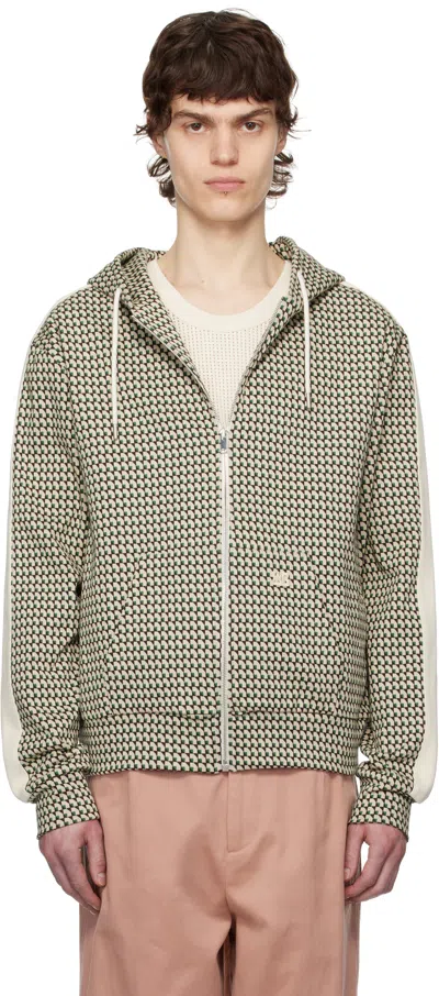 WALES BONNER BEIGE & GREEN POWER HOODIE