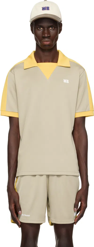 Wales Bonner Beige & Yellow Home Jersey Polo In Beige / Yellow