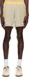 Wales Bonner Sporty Shorts Featuring Contrast Trim In Beige / Yellow