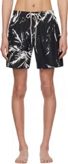Wales Bonner Bermuda The Althea In Viscose Printed In Mcnish Black / White