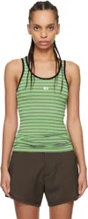 Wales Bonner Sonic Striped Jersey Tank In Green