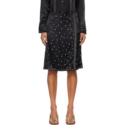 Wales Bonner Black Cosmic Midi Skirt
