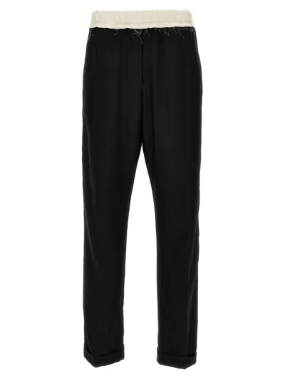 WALES BONNER BLACK FRAYED PANTS