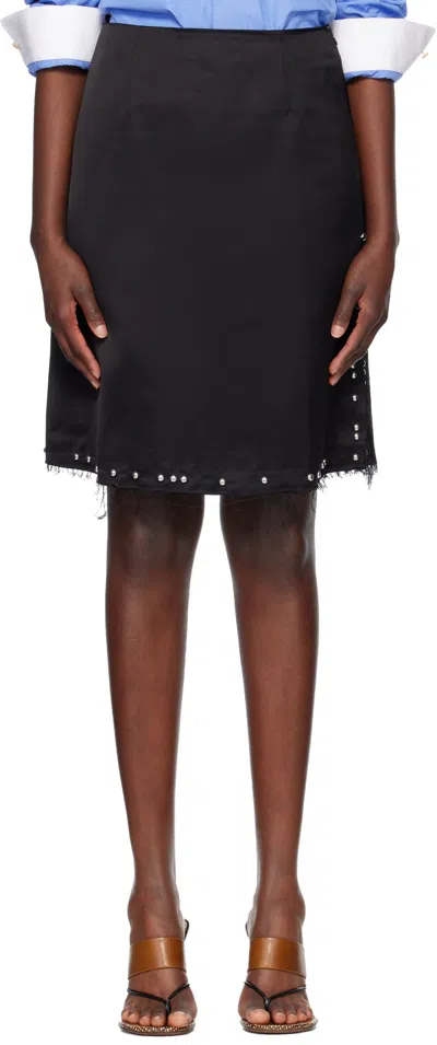 Wales Bonner Black Iris Studded Midi Skirt