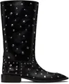 Wales Bonner Black Journey Studded Boots In Multi
