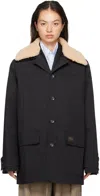 Wales Bonner Black March Jacket In Black And Ivory
